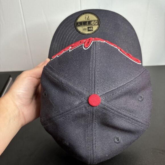 Boston Red Sox Script Baseball MLB New Era 59Fifty Fitted Hat Size 7 1/4 Wool - Picture 11 of 11